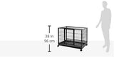 Amazon Basics Heavy Duty Stackable Pet Kennel on Wheels with Tray, 36-inch