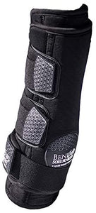 BENEFAB Therapeutic Smart HIND QuickWrap | 1 Pair/2PCS Wraps with Far-Infrared Technology & Magnetic Therapy | Stable or Shipping Boot | Prevent Injuries | Reduce Pain & Stiffness | Black
