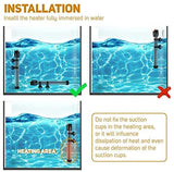 Orlushy Submersible Aquarium Heater,300W Adjustable Fish Tahk Heater with 2 Suction Cups Free Thermometer Suitable for Marine Saltwater and Freshwater