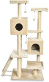 Amazon Basics Extra Large Cat Tree Tower With Dual Condo Cave - 28 x 65 x 24 Inches, Beige
