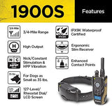 Dogtra 1900S Remote Training Collar - 3/4 Mile Range, Waterproof, Rechargeable, 127 Training Levels, Vibration - Includes PetsTEK Dog Training Clicker