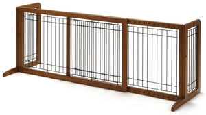 Richell Wood Freestanding Pet Gate, Large, Autumn Matte Finish