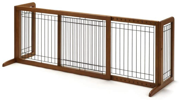 Richell Wood Freestanding Pet Gate, Large, Autumn Matte Finish