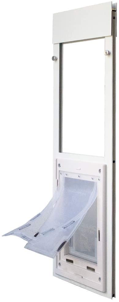 Dragon Window Pet Door | Double Flap, White Frame| Large Flap (Pets Up to 18