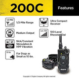 Dogtra 200C Remote Training Collar - 1/2 Mile Range, Waterproof, Rechargeable, 100 Training Levels, Vibration - Includes PetsTEK Dog Training Clicker