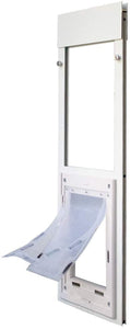Dragon Window Pet Door | Single Flap, White Frame| Large Flap (Pets Up to 18" Tall), Window Height (34" - 37") | Includes Locking Cover | Energy Efficient, Sturdy, Low Cost