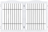 beeNbkks Pet Playpen with Wire, Extra Wide 6 Panels Freestanding Wooden Dog Gate with Walk Through Door and 5 Support Feet, Foldable Pet Exercise Pen