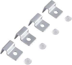 4 Size 4Pcs Stainless Steel Aquarium Fish Tank Glass Cover Support, Stainless Steel Fish Tank Cover Holder Anti-Slip Fish Tank Holders Aquarium Accessories Universal Lid Clips(6mm)