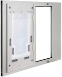 Dragon Sash Window Pet Door | Double Flap, White Frame| Medium Flap (Pets Up to 15" Tall), Window Width (31" - 34") | Includes Locking Cover | Energy Efficient, Sturdy, Low Cost