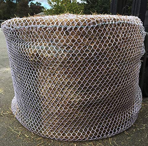 Tech Equestrian KNOTLESS Heavy Duty 5mm Thick Round Bale Slow Feed Hay Net 6x6 (Hole_Size_2.5 inches)