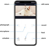 ABRCT Automatic Cat Feeder, HD Camera for Voice and Video Recording, Smart Cat Food Dispenser, Timed Cat Feeder with Desiccant Bag, Auto Pet Feeder with Dual Power Supply (4L) (White)