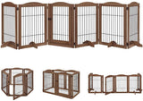 unipaws 6 Panels Extra Wide Freestanding Walk Through Dog Gate with 5 Support Feet, Pet Playpen, Foldable Stairs Barrier Pet Exercise Pen for Dogs Cats,Indoor Use Only