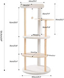PETEPELA Cat Tree Cat Tower for Indoor Cats,5-Level Cat Play House Cat Activity Center with Scratching Posts Beige