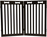 Arf Pets Free Standing Wood Dog Gate with Walk Through Door, Expands Up to 80" Wide, 31.5" High - Bonus Set of Foot Supporters
