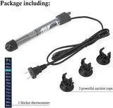 HITOP 25W 50W Adjustable Aquarium Heater, Submersible Fish Tank Heater Thermostat with Suction Cup (50W)