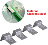 4 Size 4Pcs Stainless Steel Aquarium Fish Tank Glass Cover Support, Stainless Steel Fish Tank Cover Holder Anti-Slip Fish Tank Holders Aquarium Accessories Universal Lid Clips(6mm)