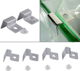 4 Size 4Pcs Stainless Steel Aquarium Fish Tank Glass Cover Support, Stainless Steel Fish Tank Cover Holder Anti-Slip Fish Tank Holders Aquarium Accessories Universal Lid Clips(6mm)