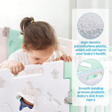 Baby Playpen, Dripex Upgrade Foldable Kids Activity Centre Safety Play Yard Home Indoor Outdoor Baby Fence Play Pen NO Gaps with Gate for Baby Boys Girls Toddlers (Light Green + White)