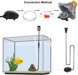 Aquarium Air Bubble Light Aquarium Stone Disk with Air Pump Volcano Ornament LED Air Stone Light with 6 LEDs Aquarium and Fish Tank Decoration Kit