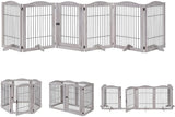 unipaws 6 Panels Extra Wide Freestanding Walk Through Dog Gate with 5 Support Feet, Pet Playpen, Foldable Stairs Barrier Pet Exercise Pen for Dogs Cats,Indoor Use Only