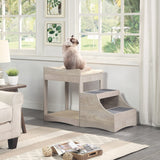 unipaws Pet Bunk Bed with Removable Step for Dogs and Cats, Multi-Level Bed Window Perch Seat Platform with Cushion and Cat Scratch Pad, Indoor Use