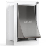 Baboni Pet Door for Wall, Steel Frame and Telescoping Tunnel, Aluminum Lock, Double Flap Dog Door and Cat Door, Strong and Durable (Pets Up to 40 Lb) -Medium