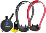 E-Collar ET-802-1 Mile Rechargeable Remote Waterproof Trainer for Two Dogs - Static, Vibration and Sound Stimulation Collar with PetsTEK Dog Training Clicker