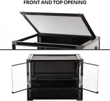 REPTIZOO 34 Gallon Reptile Glass Terrarium 24" x 18" x 18" Easy Folding Reptile Breeding Tank with Detachable Door & Top Screen Ventilation Knock-Down Tempered Glass Terrarium for Reptiles, Amphibians