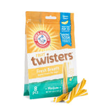 Arm & Hammer for Pets Fruit Twisters Dental Treats for Dogs, Value Pack, 57 Pieces - 6 Pack | Blueberry Flavored Dog Dental Chews Fight Bad Breath, Plaque & Tartar Without Brushing | Dog Dental Care