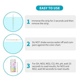 7-Way Aquarium Test Strips, 100 Strips Aquarium Testing Kit for Freshwater Saltwater, Pond Test Strips for fish tank Testing pH, Alkalinity, Nitrite, Nitrate, Chlorine, Carbonate, Hardness ( KH & GH )