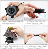 Aquarium Air Bubble Light Aquarium Stone Disk with Air Pump Volcano Ornament LED Air Stone Light with 6 LEDs Aquarium and Fish Tank Decoration Kit