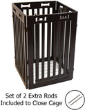 Arf Pets Free Standing Wood Dog Gate with Walk Through Door, Expands Up to 80" Wide, 31.5" High - Bonus Set of Foot Supporters