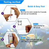 SJ WAVE 6 in 1 Aquarium Test Strip for Freshwater Aquarium | Fast & Accurate Water Quality Testing Strips for Aquariums & Ponds | Monitors pH, Hardness, Nitrate, Temperature and More (100 Tests)