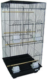 YML A6924 3/8" Bar Spacing Tall Flat Top Small Bird Cage, White, 18" x 18"