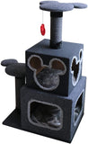 Penn-Plax Disney Cubical Cat Condo with Lounging Towers, Sisal Scratching Posts, and Swatting Toy – Bring The Magic of Disney into Your Home – Gray