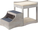 unipaws Pet Bunk Bed with Removable Step for Dogs and Cats, Multi-Level Bed Window Perch Seat Platform with Cushion and Cat Scratch Pad, Indoor Use