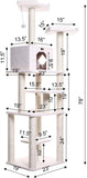 Armarkat Cat Tree Model B7801, Alabaster, 32"(L)X27"(W)X78"(H)
