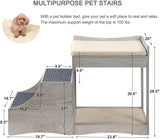 unipaws Pet Bunk Bed with Removable Step for Dogs and Cats, Multi-Level Bed Window Perch Seat Platform with Cushion and Cat Scratch Pad, Indoor Use