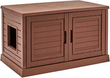 Amazon Basics Cat Litter Box Enclosure, Easy Assembly Furniture Style Cover, Double Door