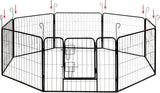 ALEKO DK24X32 Heavy Duty Pet Playpen Dog Kennel Pen Exercise Cage Fence 8 Panel 24 x 32 Inches Black