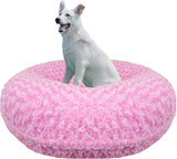 Bessie and Barnie Signature Cotton Candy Extra Plush Faux Fur Bagel Pet / Dog Bed (Multiple Sizes), S- 30"