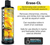 Brightwell Aquatics Erase-Cl - Water Conditioner Removes Chlorine, Chloramines & Ammonia in All Marine and Freshwater Aquariums