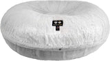 Bessie and Barnie Signature Mid Shag Arctic Snow Luxury Extra Plush Faux Fur Bagel Pet/Dog Bed (Multiple Sizes)