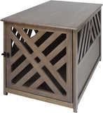 Casual Home Wooden Lattice Pet Crate, End Table, Espresso