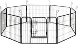 ALEKO DK24X32 Heavy Duty Pet Playpen Dog Kennel Pen Exercise Cage Fence 8 Panel 24 x 32 Inches Black