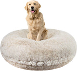 Bessie and Barnie Signature Blondie Luxury Shag Extra Plush Faux Fur Bagel Pet / Dog Bed (Multiple Sizes), XS - 24"
