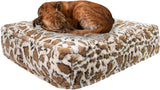 Bessie and Barnie Giraffe Luxury Extra Plush Faux Fur Rectangle Pet/Dog Bed (Multiple Sizes)