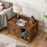 ALLOSWELL Cat Litter Box Furniture, Cat Washroom Storage Bench, Hidden Cat Litter Cabinet, for Living Room, Bedroom, Entrance Hallway, Rustic Brown CWHR2501