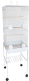 YML 6924 3/8" Bar Spacing Tall Flat Top Bird Cage with Stand, 18" x 18"/Small, Black