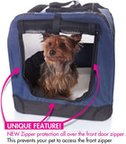 2PET Foldable Dog Crate - Soft, Easy to Fold & Carry Dog Crate for Indoor & Outdoor Use - Comfy Dog Home & Dog Travel Crate - Strong Steel Frame, Washable Fabric Cover, Frontal Zipper XL Blue
